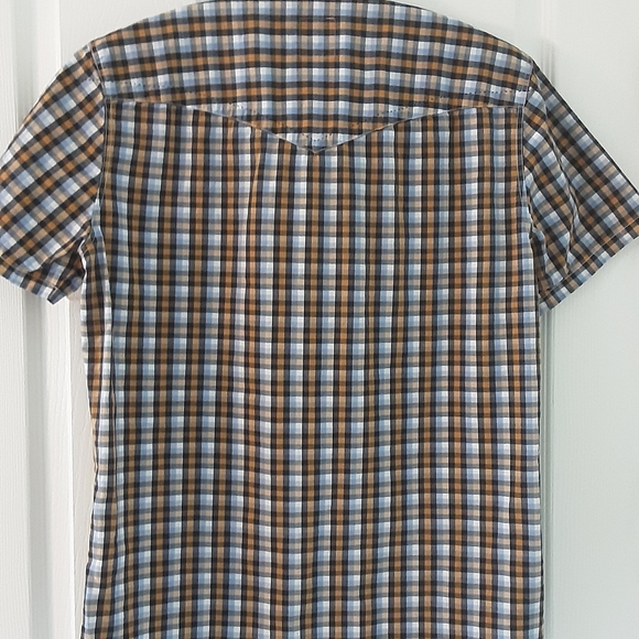 HUGO BOSS ORANGE MENS BLUE/SIENNA CHECK SHIRT - Picture 6 of 6